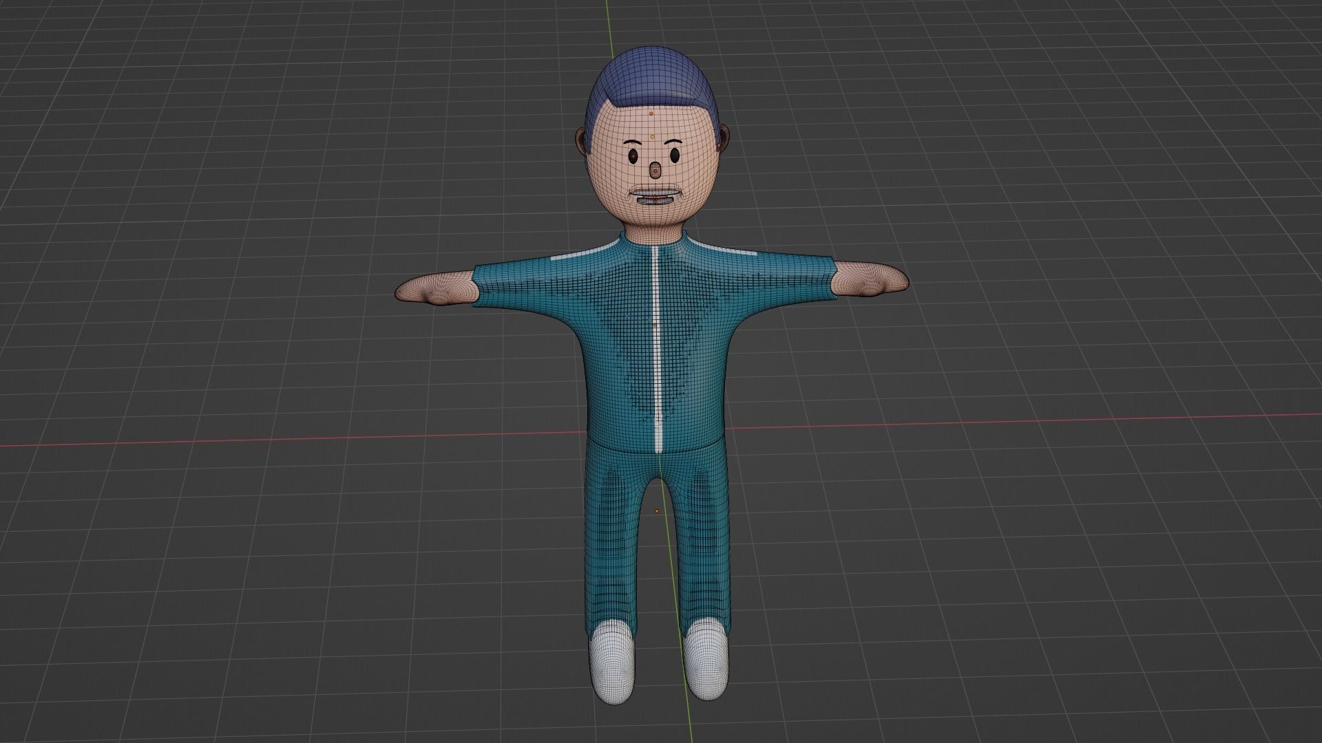 Squid Game Character - DarkBlue Low-poly 3D model_8