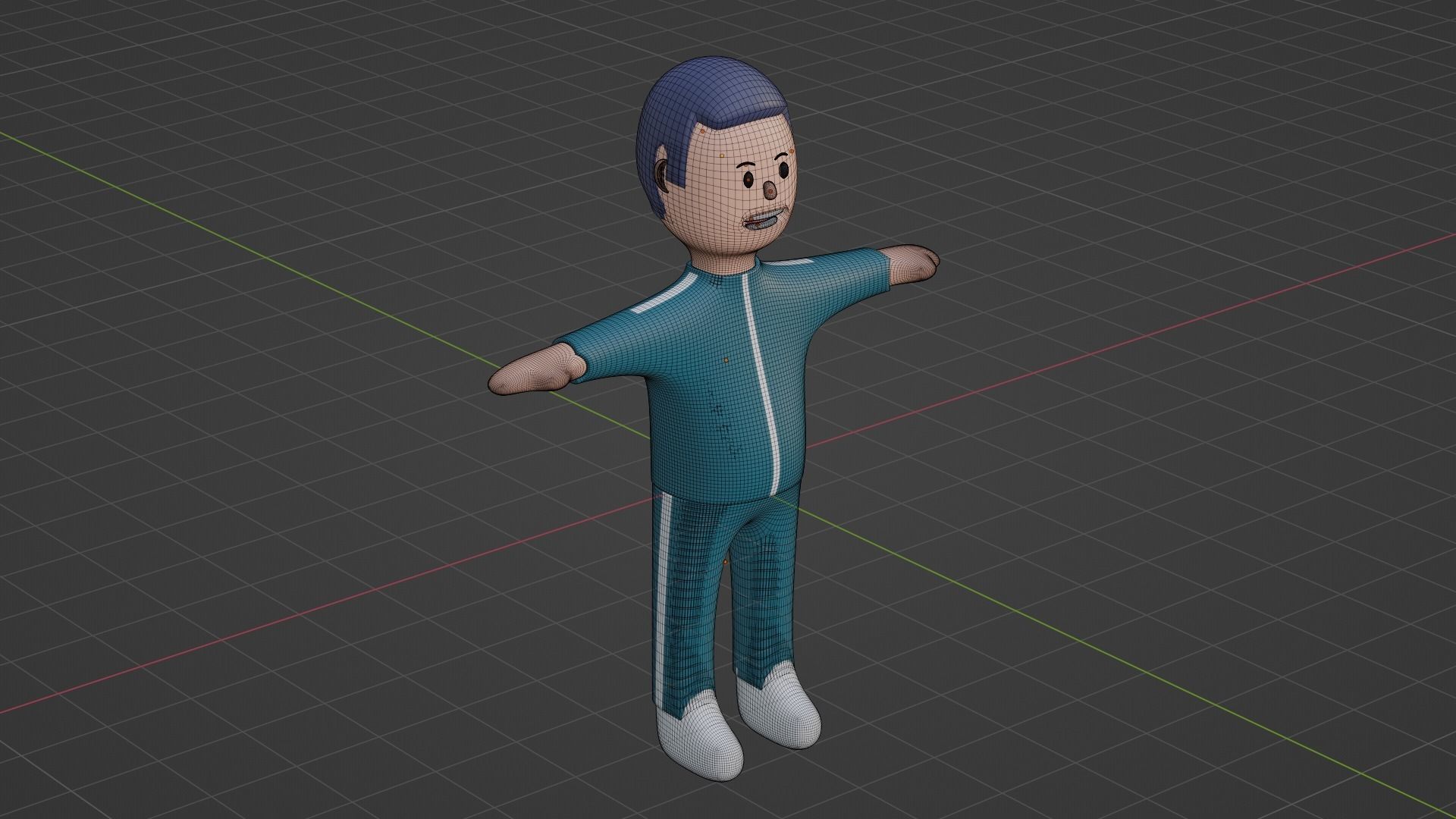 Squid Game Character - DarkBlue Low-poly 3D model_6