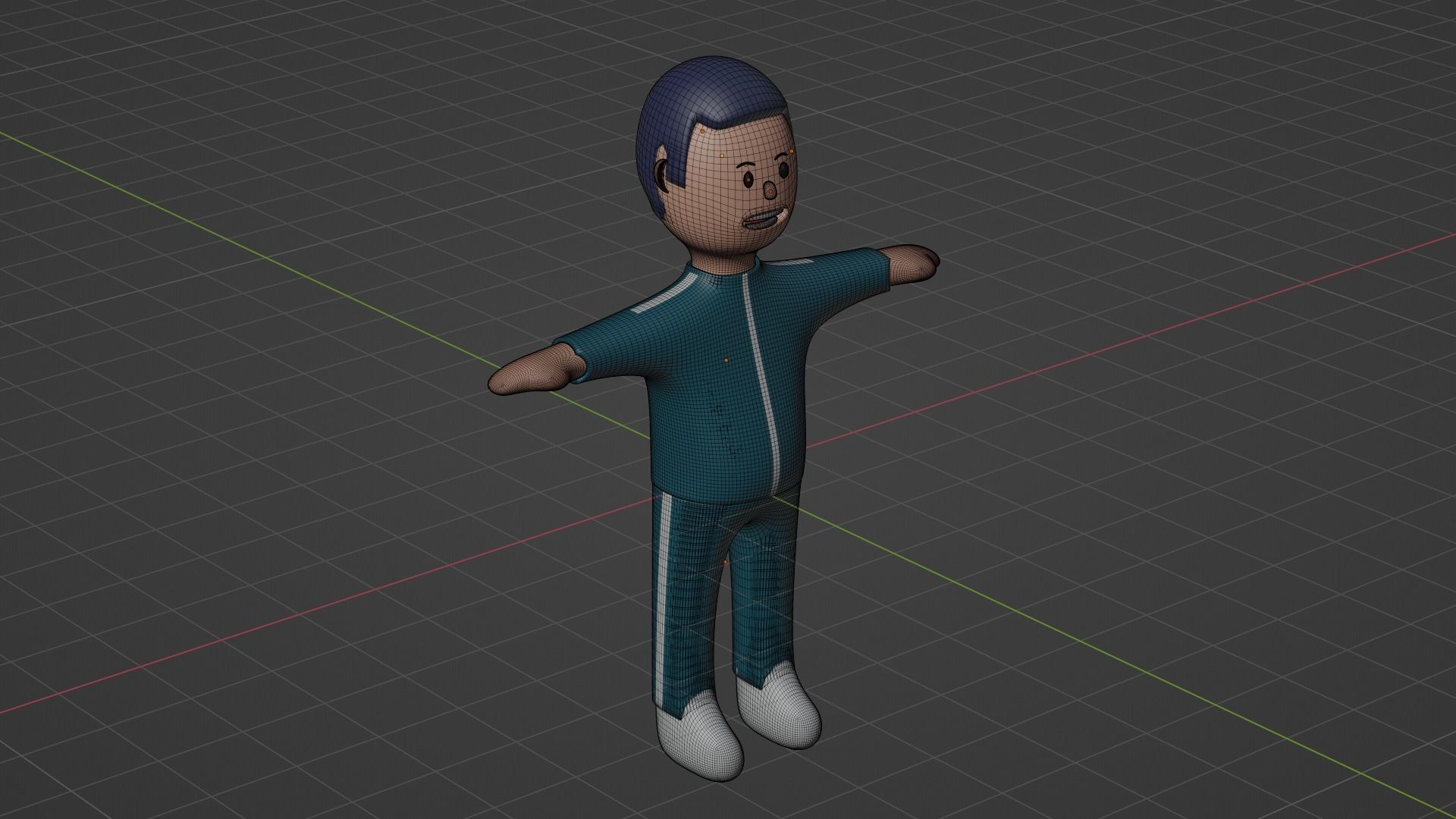 Squid Game Character - DarkBlue Low-poly 3D model_7