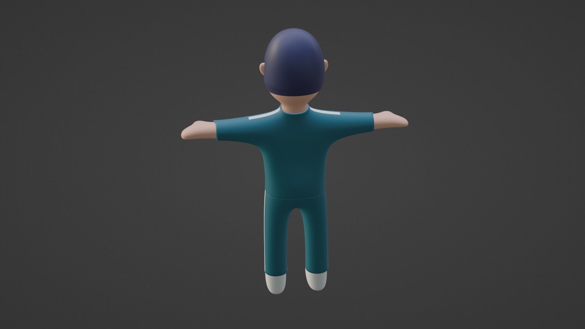 Squid Game Character - DarkBlue Low-poly 3D model_4