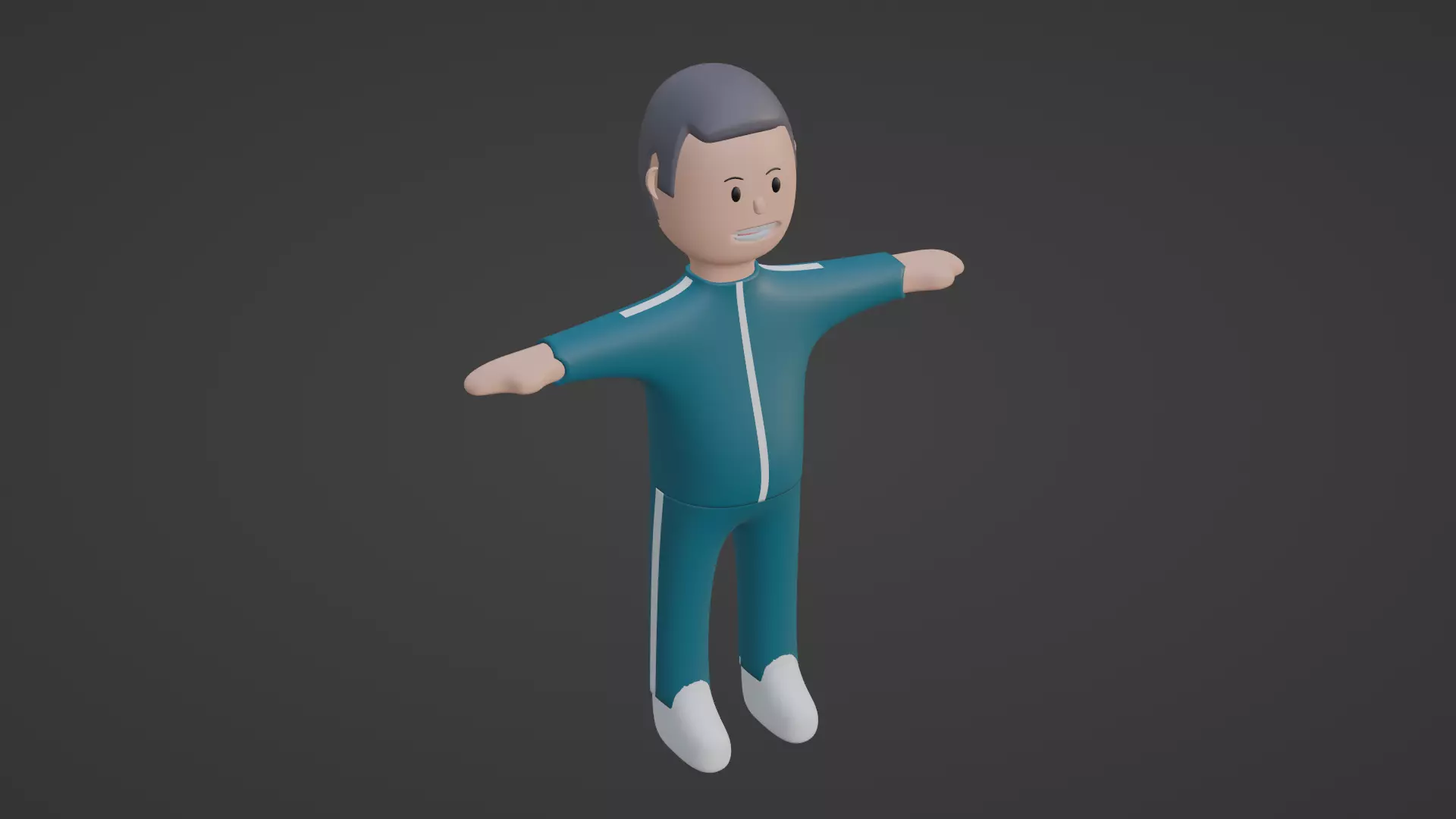 Squid Game Character - DarkGrey Low-poly 3D model_0