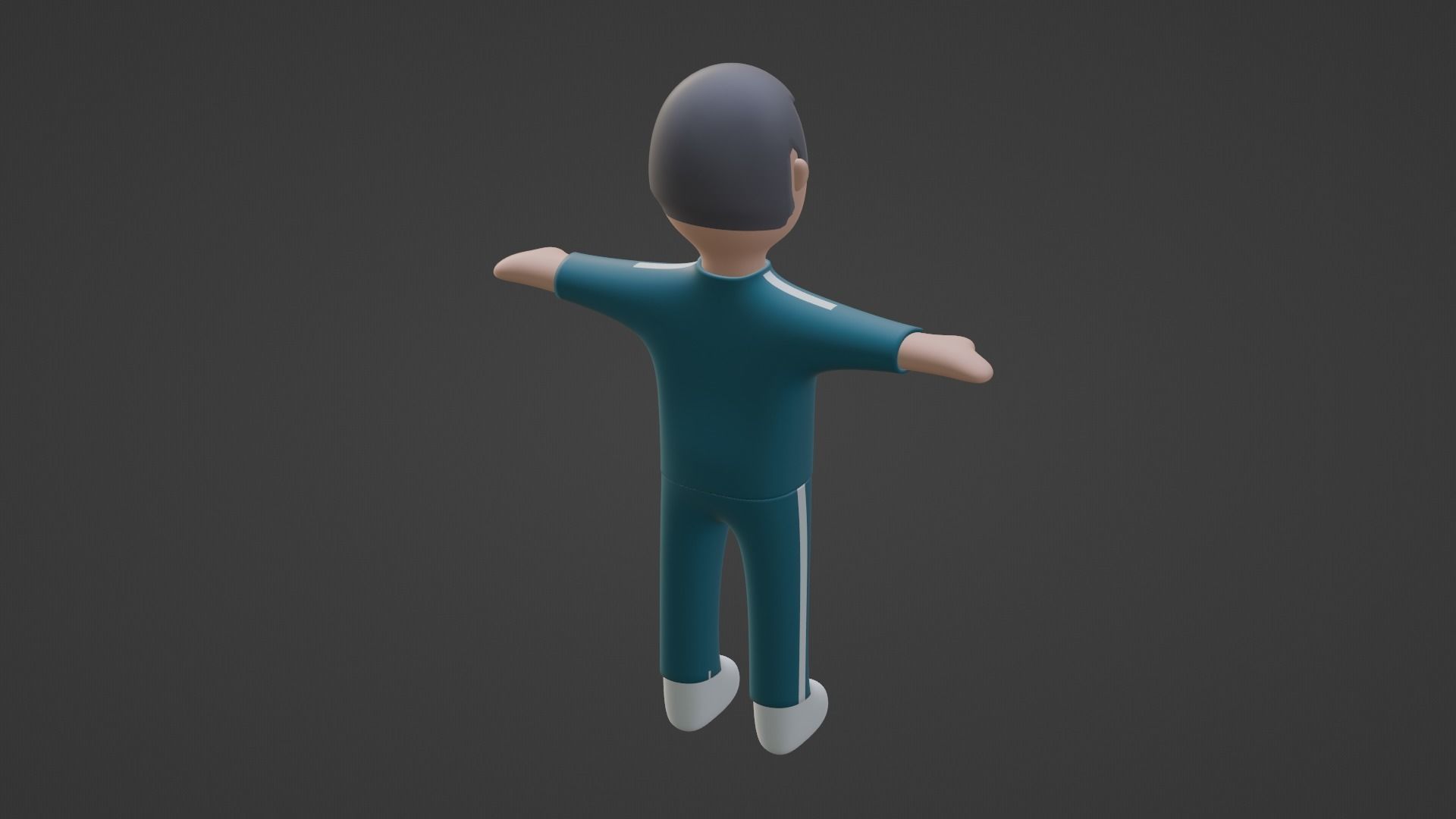 Squid Game Character - DarkGrey Low-poly 3D model_3