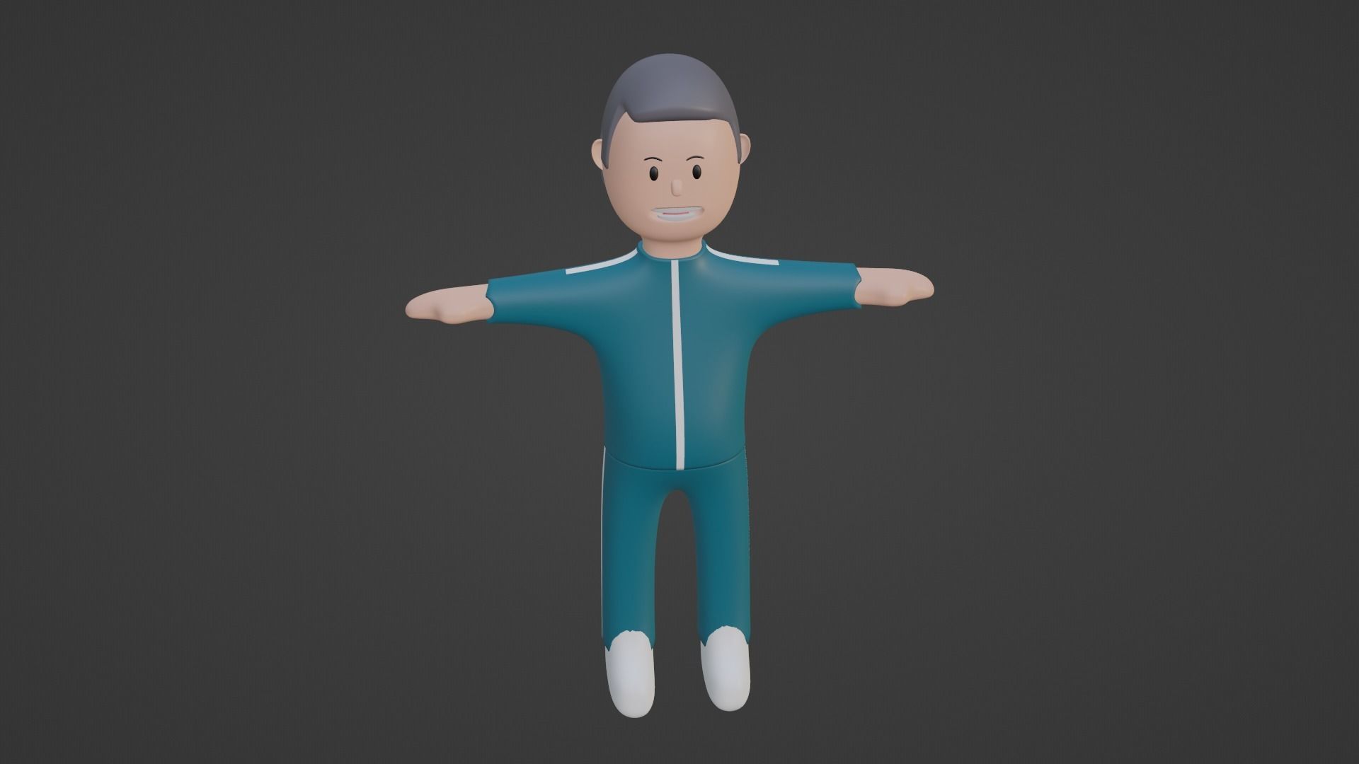 Squid Game Character - DarkGrey Low-poly 3D model_1