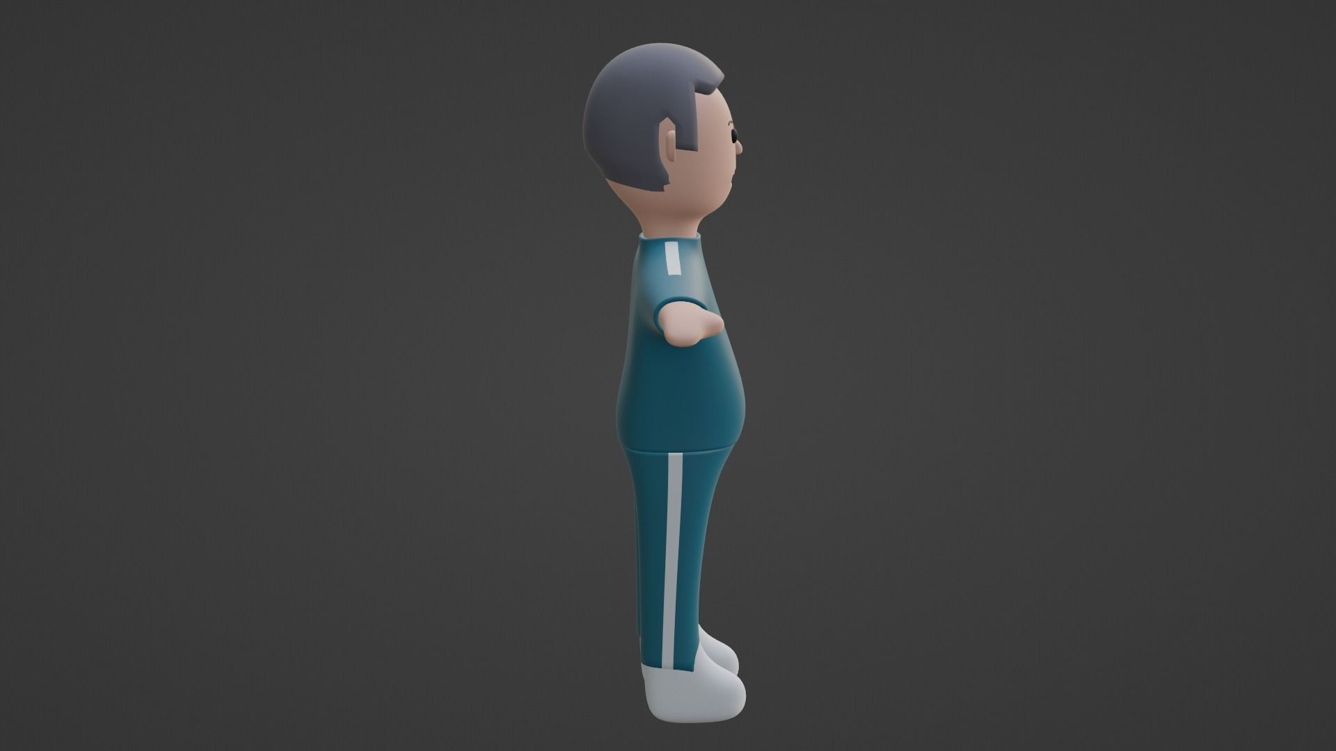 Squid Game Character - DarkGrey Low-poly 3D model_4