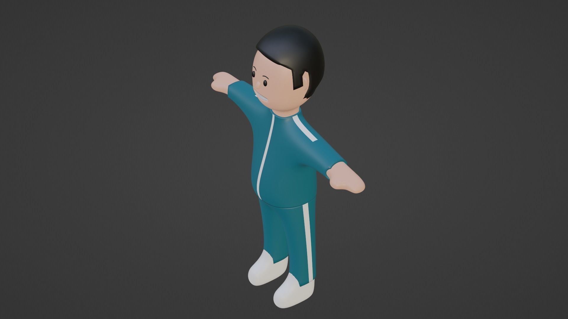 Squid Game Character - Black Low-poly 3D model_2