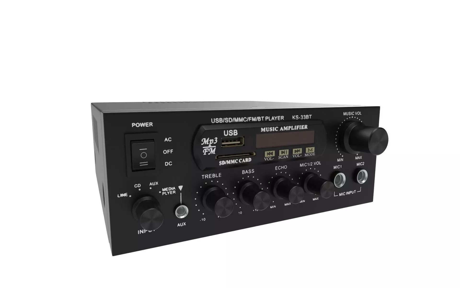 Radio box with wires Low-poly 3D model