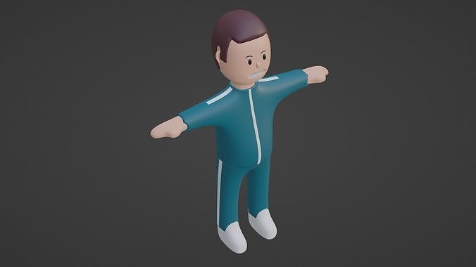 Squid Game Character - Burgundy Low-poly 3D model