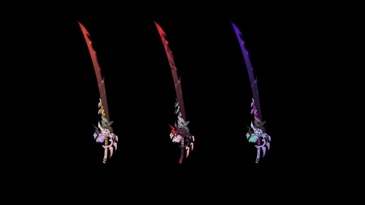 Corrupted Holy Long Sword Low-poly 3D model_1