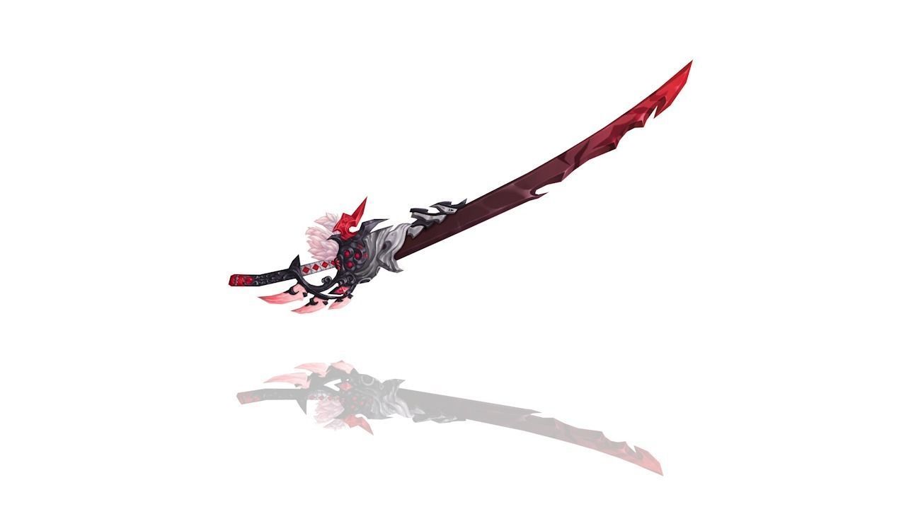Corrupted Holy Long Sword Low-poly 3D model_2