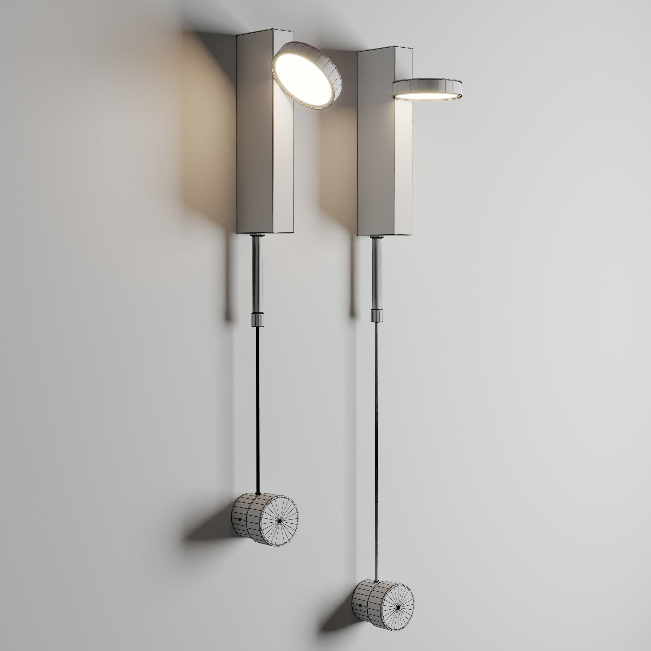 DENZIL wall light Low-poly 3D model_2