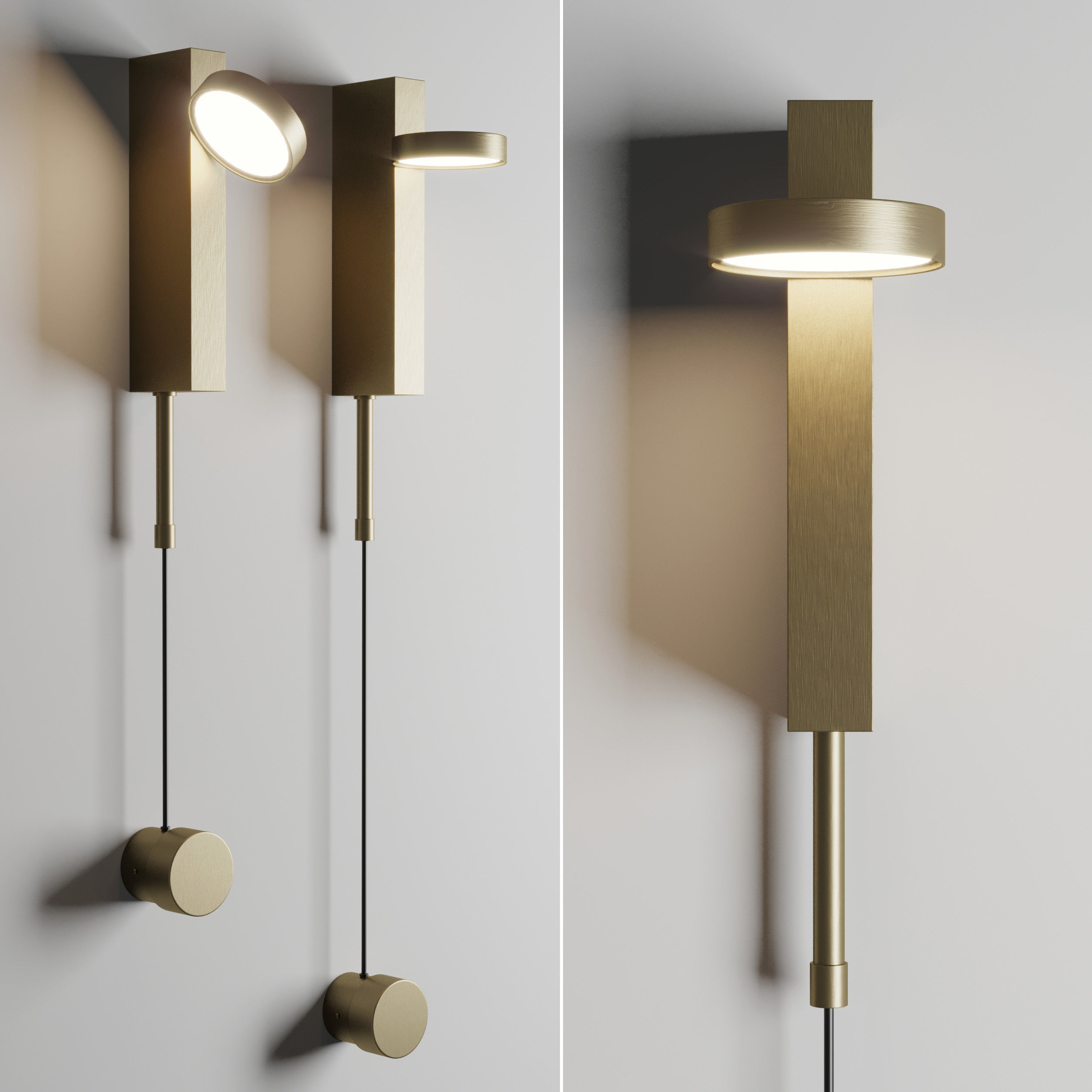 DENZIL wall light Low-poly 3D model_1