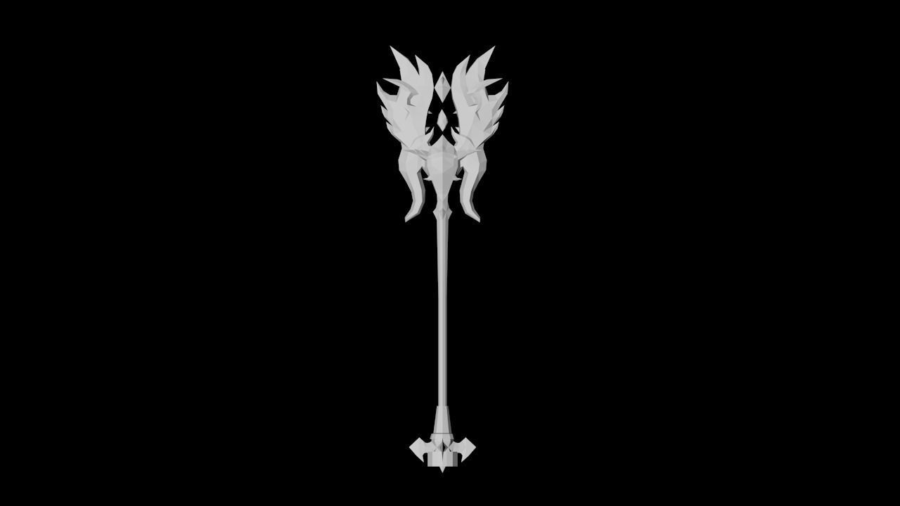 Corrupted Holy Scepter Low-poly 3D model_4