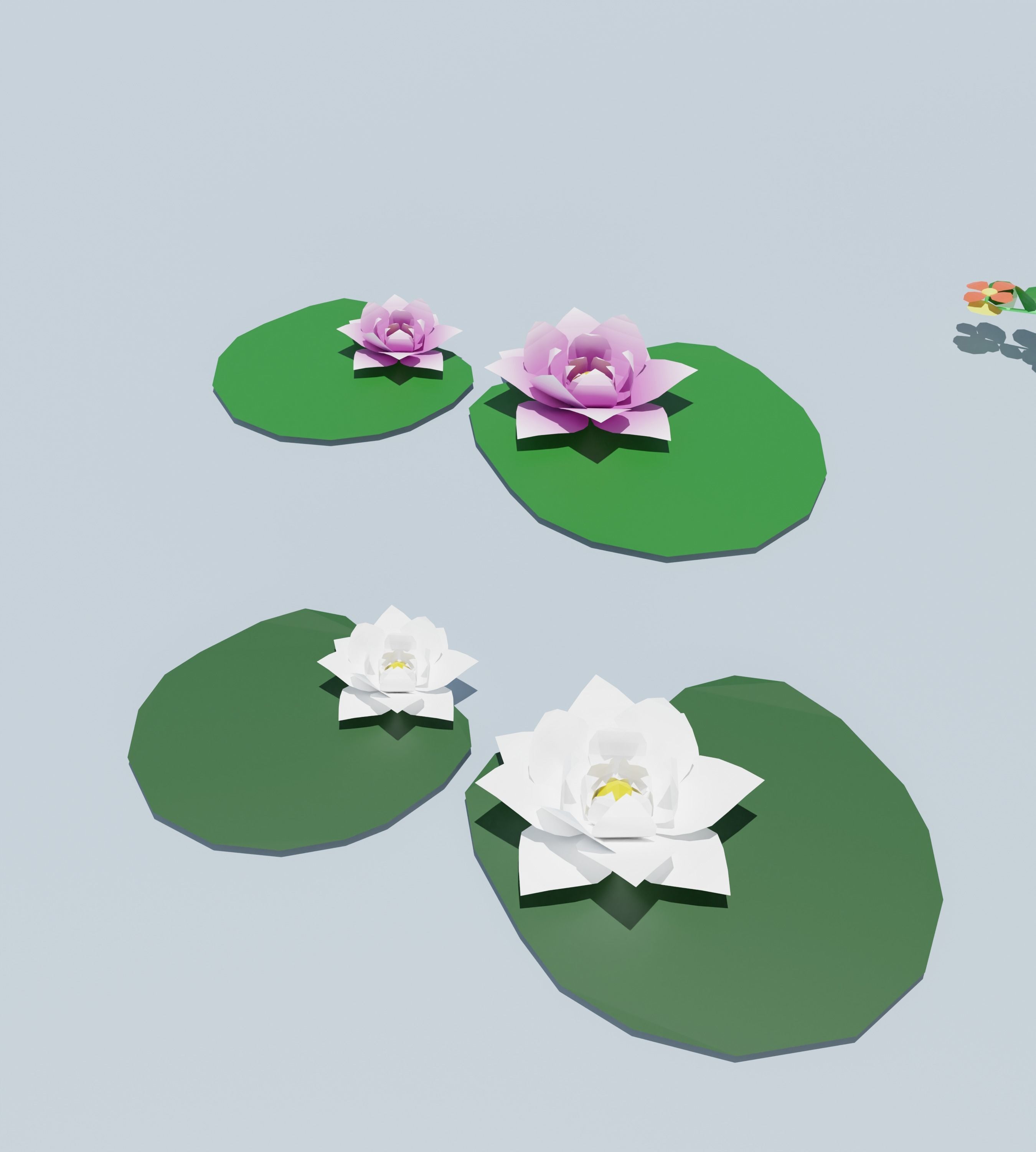 10 low poly Flowers Plant Low-poly 3D model_10