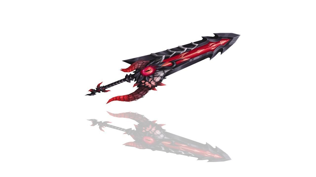 Corrupted Holy Sword Low-poly 3D model_2