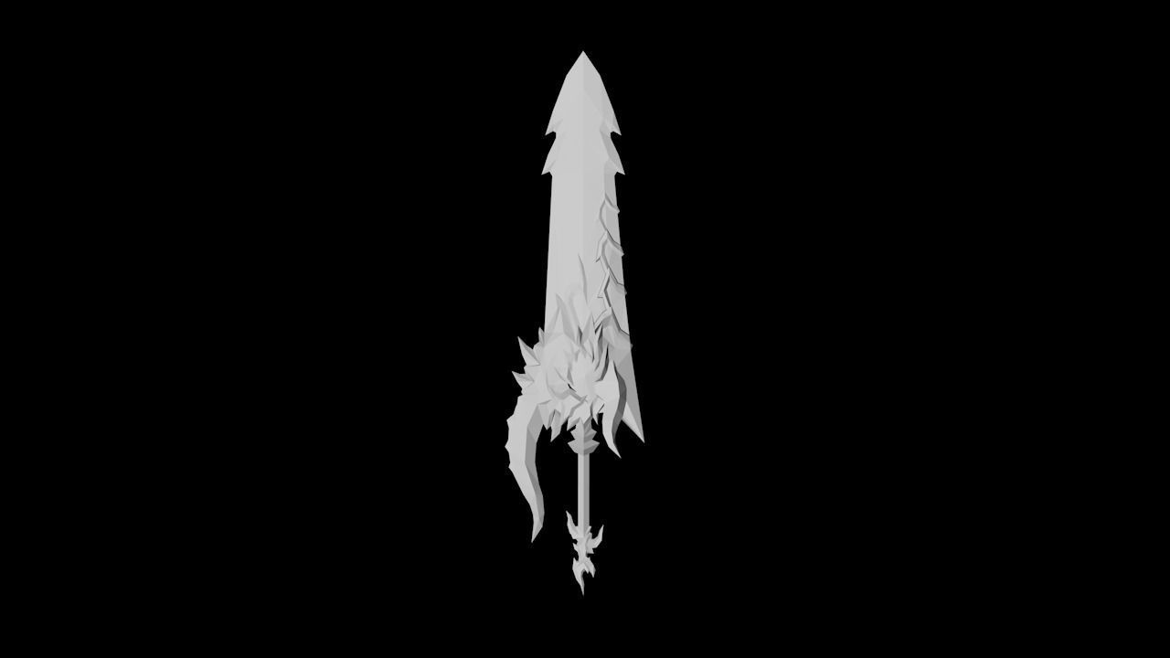 Corrupted Holy Sword Low-poly 3D model_4
