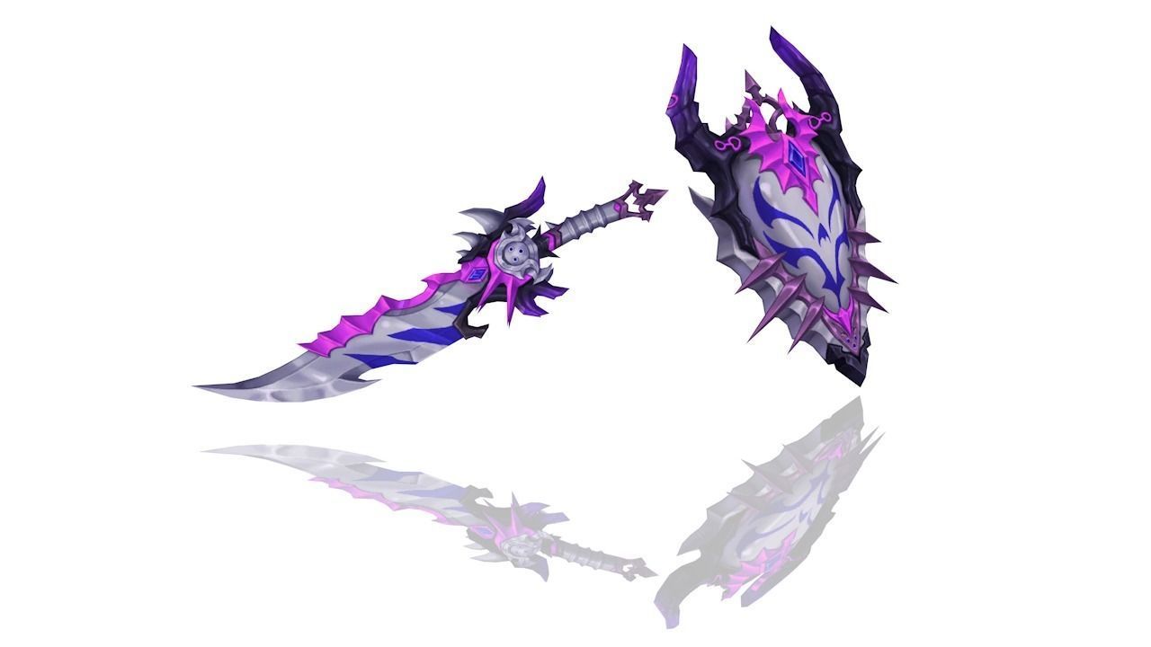 Corrupted Holy Sword and Shield Low-poly 3D model_3