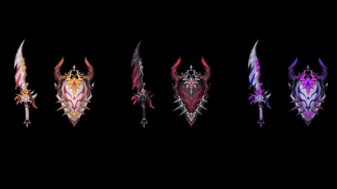 Corrupted Holy Sword and Shield Low-poly 3D model_1