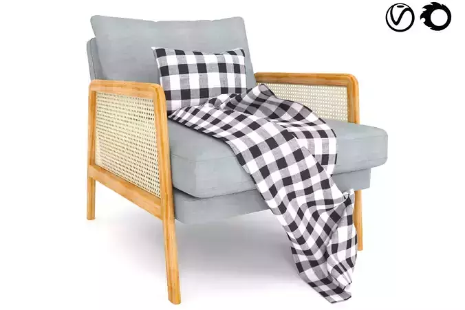 armchair 01 with rattan