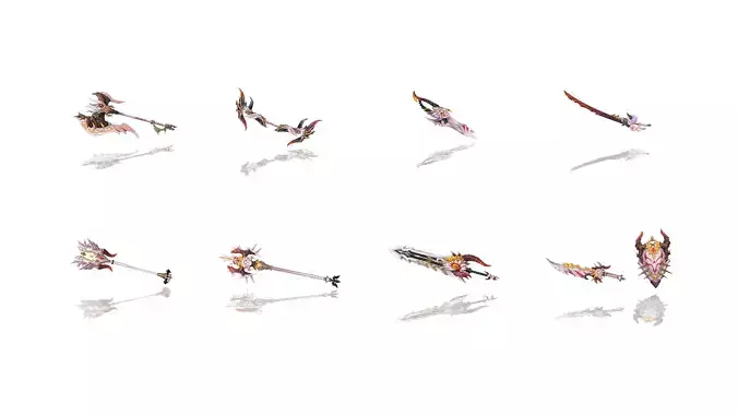 Corrupted Holy Weapons 3D Model Collection