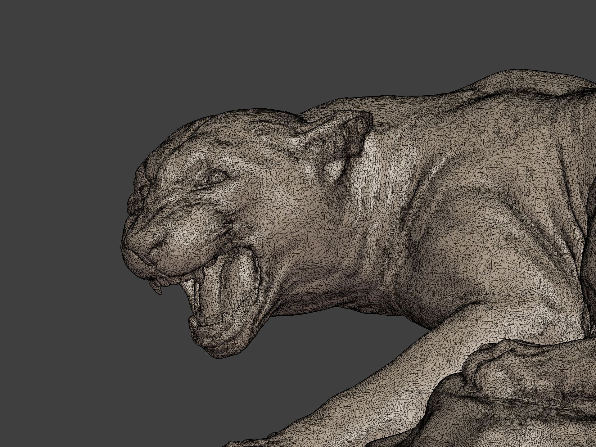 Leopard Statue Ready for 3D Printing 3D print model_5