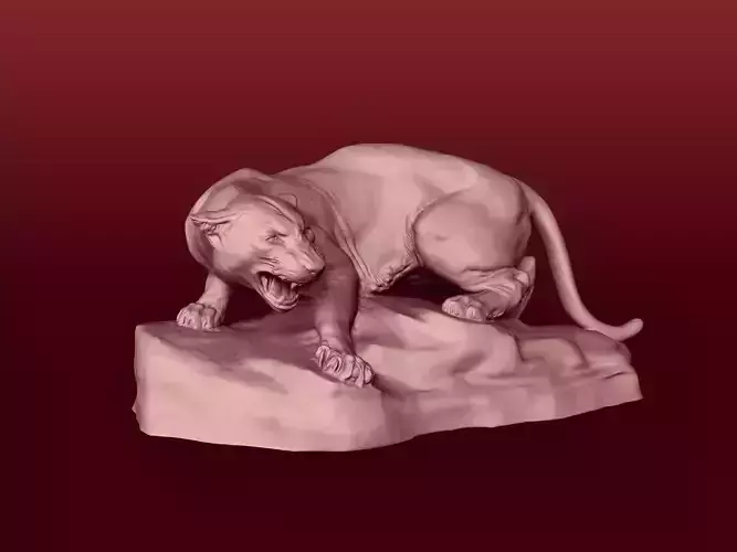 Leopard Statue Ready for 3D Printing 3D print model
