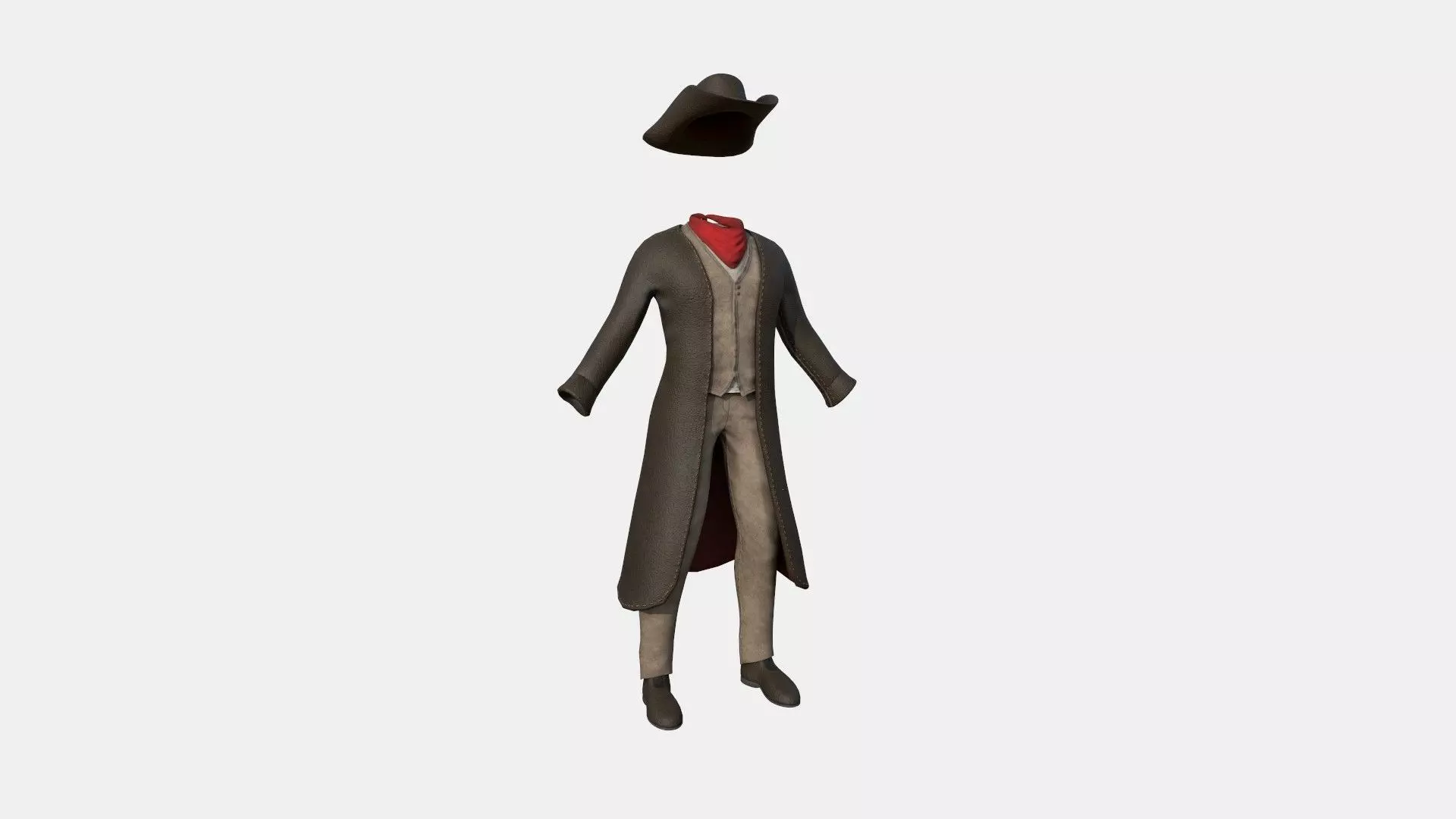 Cowboy Outfit A01 - Character Fashion Design Low-poly 3D model