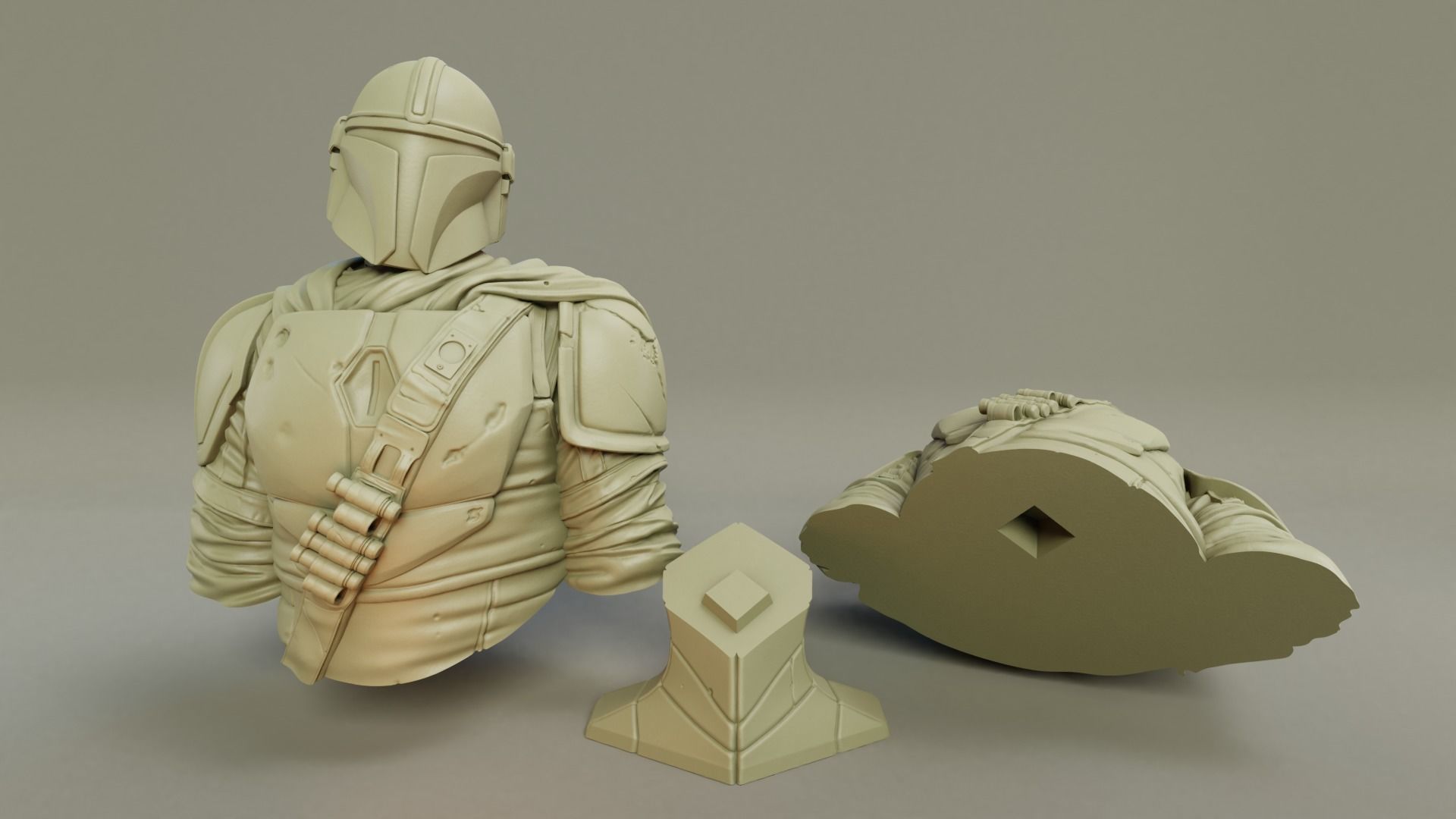 Mandalorian 3D Print bust of star wars character 3D print model_9