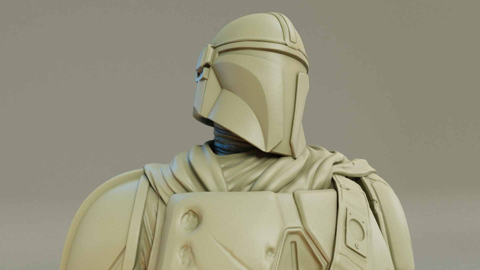Mandalorian 3D Print bust of star wars character 3D print model_10