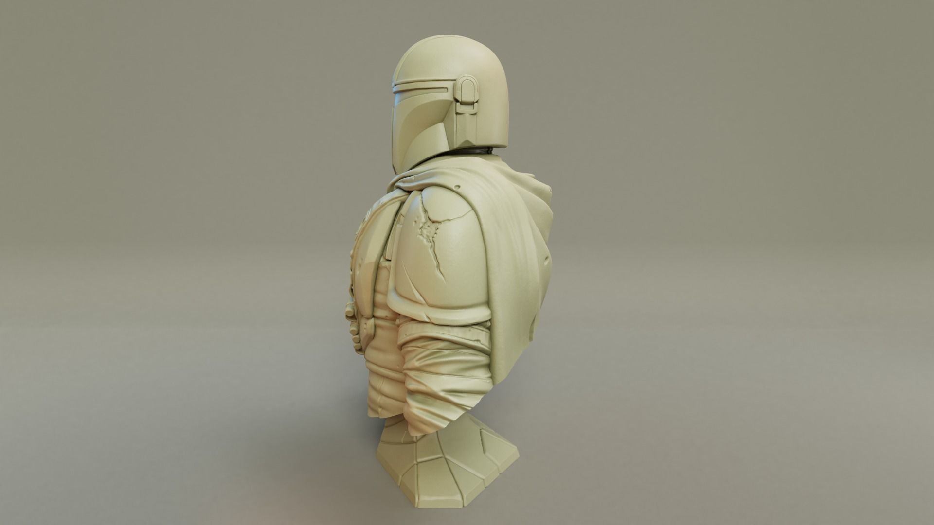 Mandalorian 3D Print bust of star wars character 3D print model_6