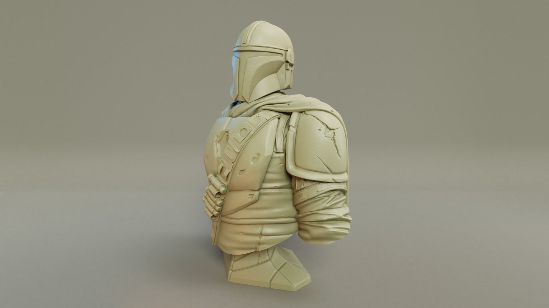 Mandalorian 3D Print bust of star wars character 3D print model_7