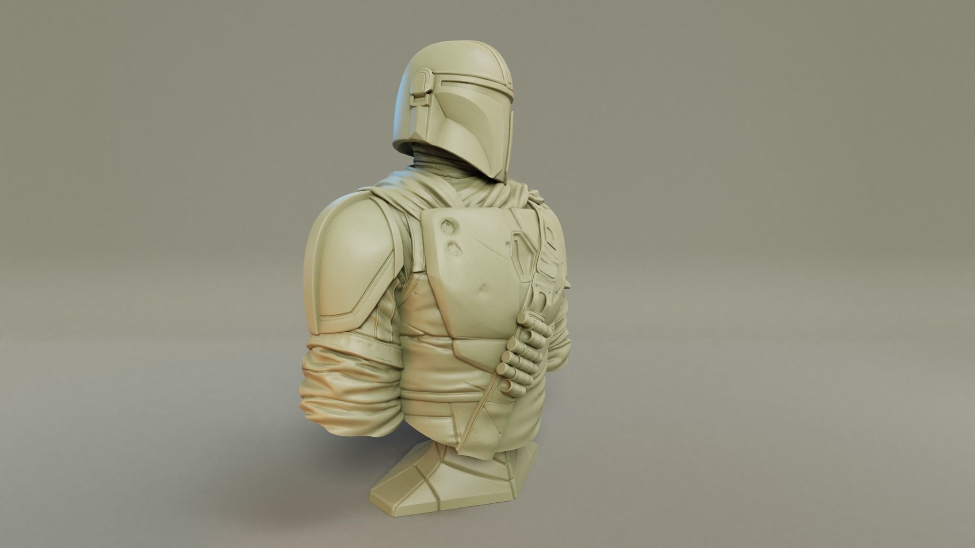 Mandalorian 3D Print bust of star wars character 3D print model_1