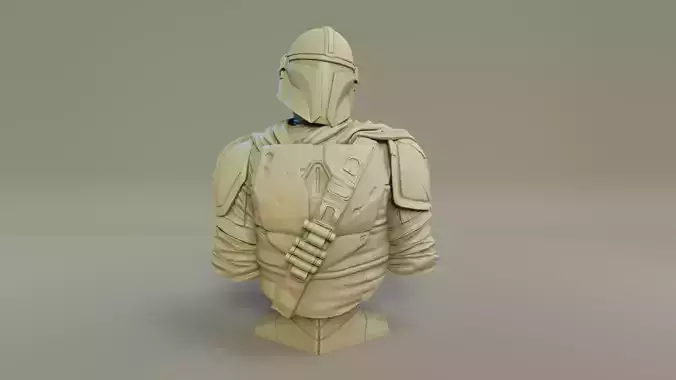 Mandalorian 3D Print bust of star wars character 3D print model