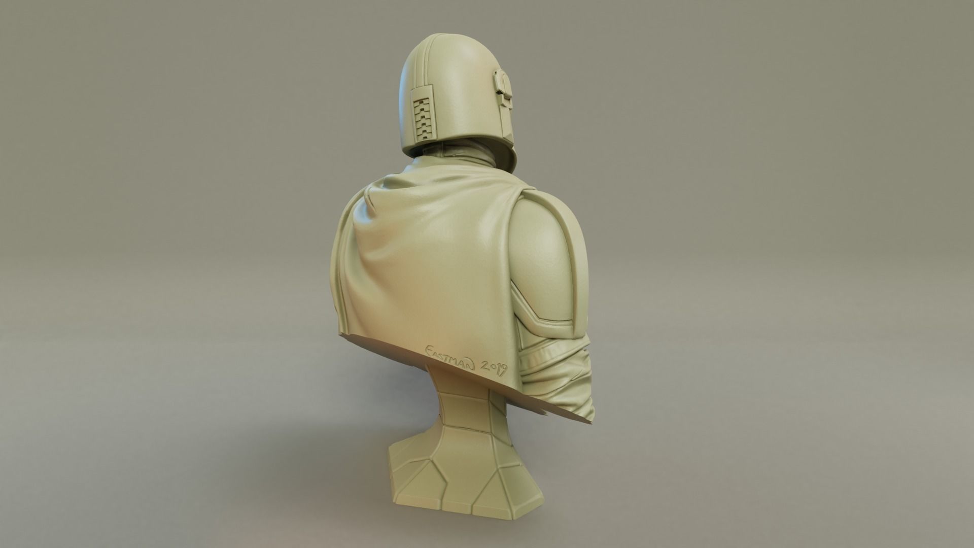 Mandalorian 3D Print bust of star wars character 3D print model_3