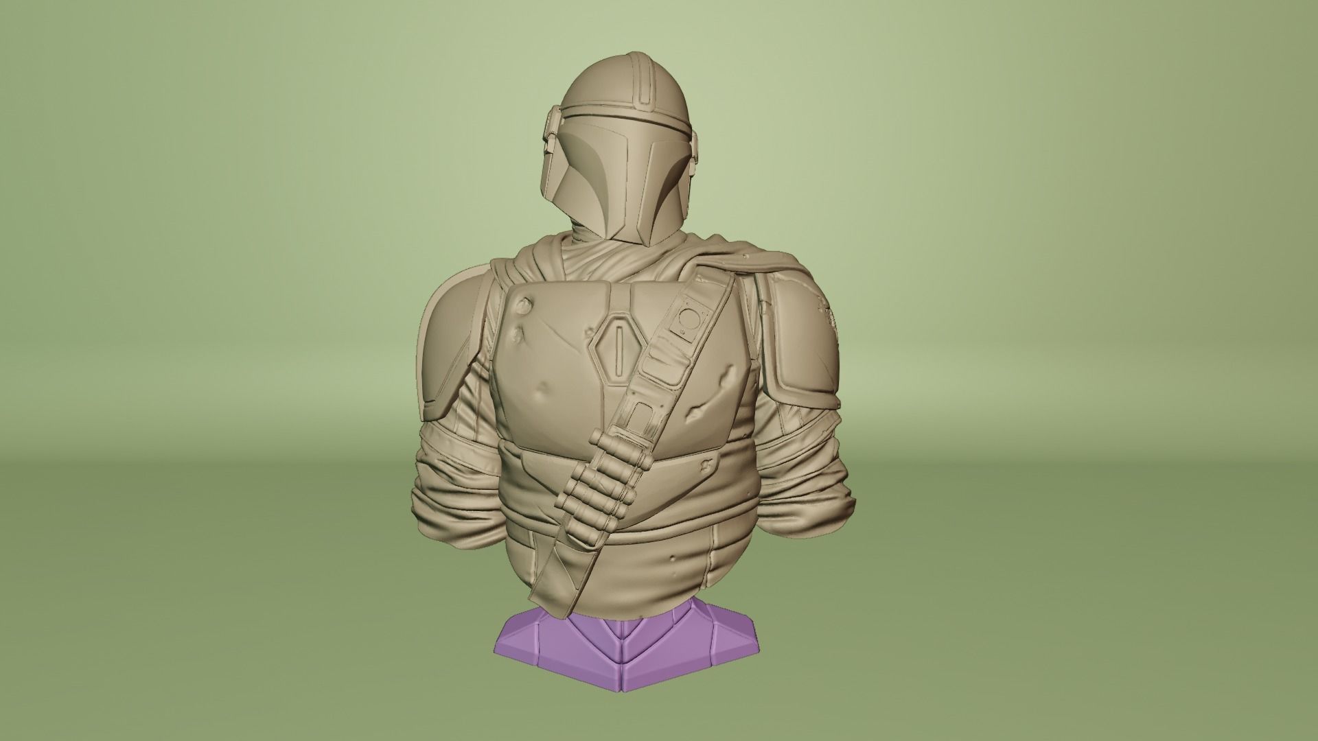 Mandalorian 3D Print bust of star wars character 3D print model_8