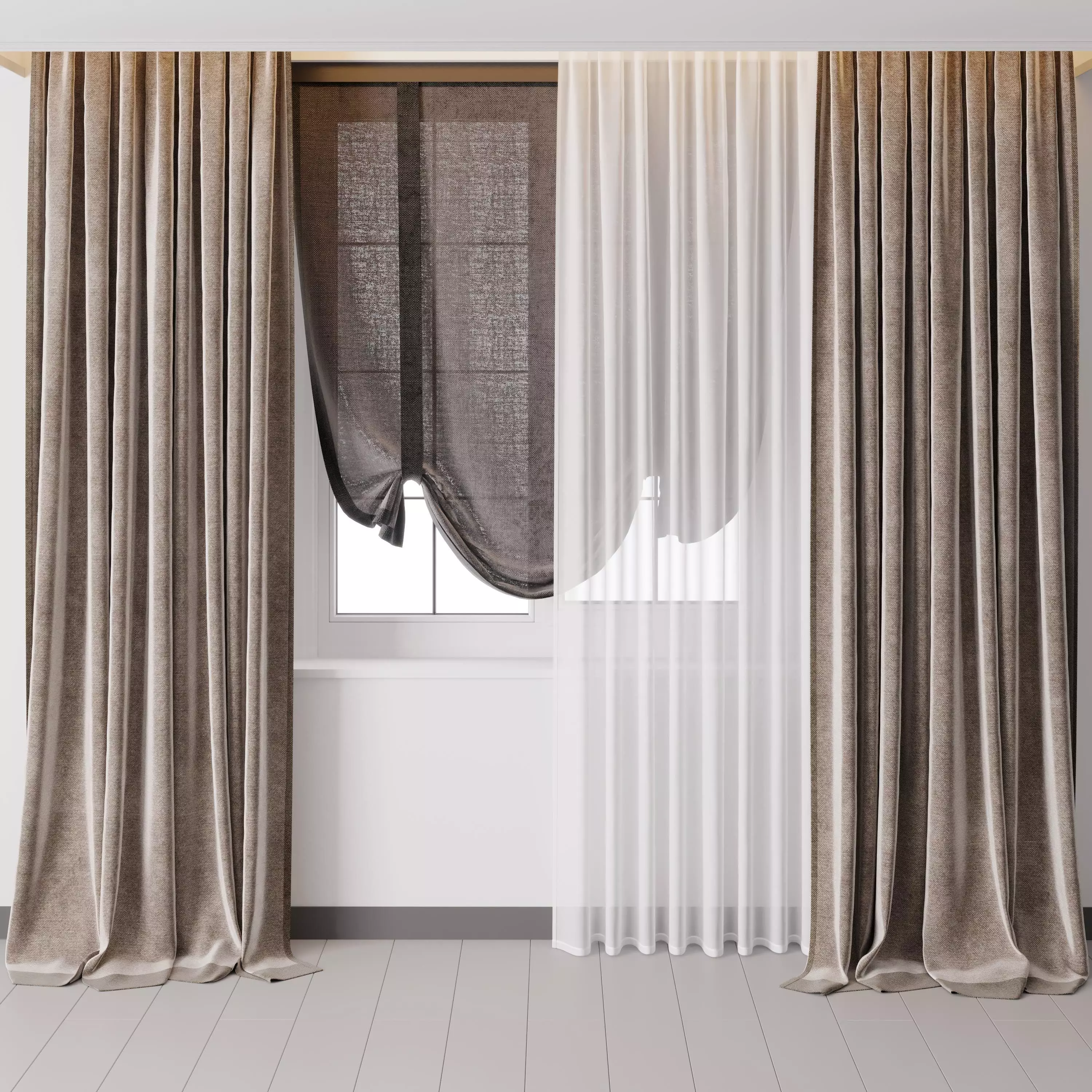 Hadi curtains 59 with Roman curtain 3D model_0
