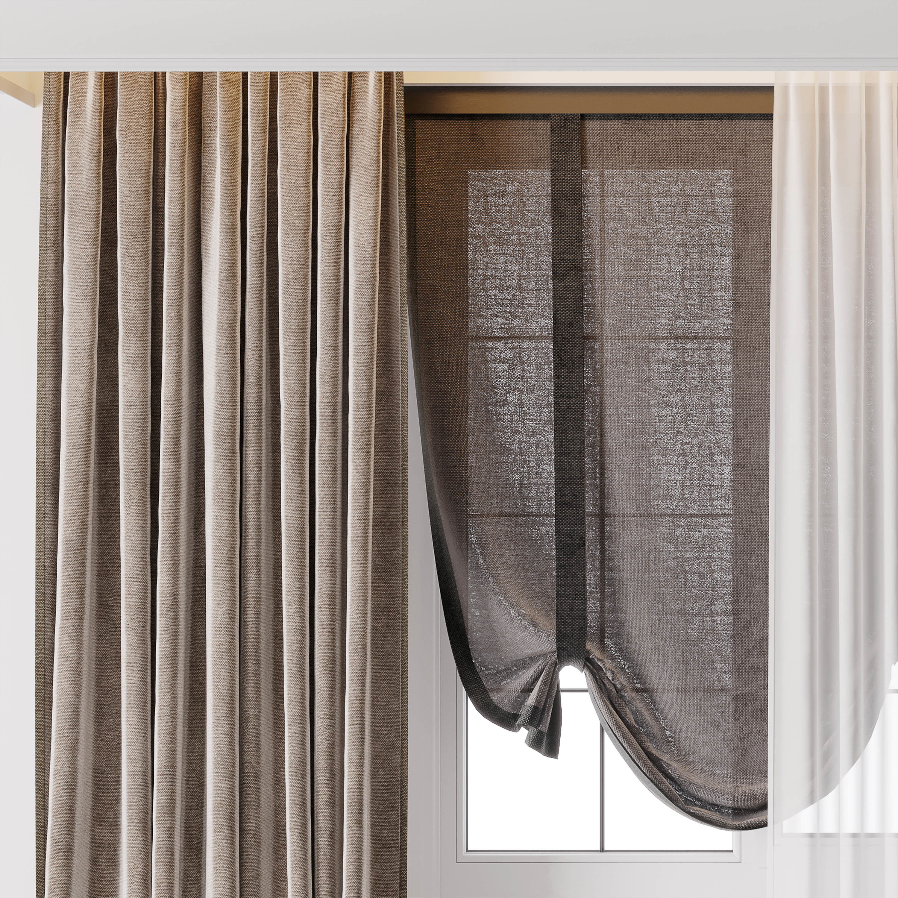 Hadi curtains 59 with Roman curtain 3D model_1
