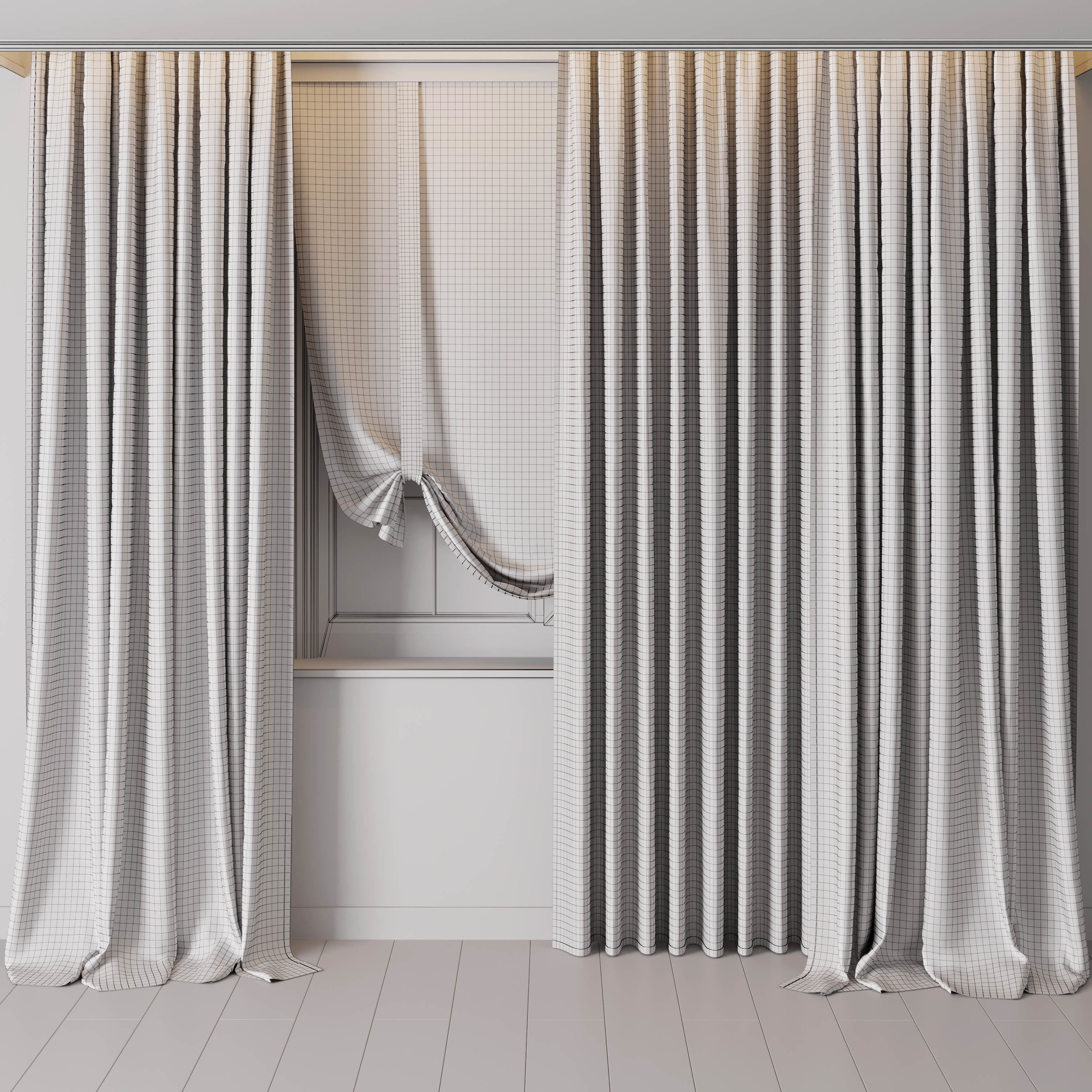 Hadi curtains 59 with Roman curtain 3D model_4