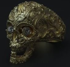 skull ring  3D print model_2