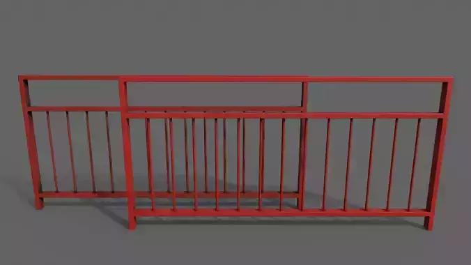 PBR Pedestrian Guard Rail Red V3