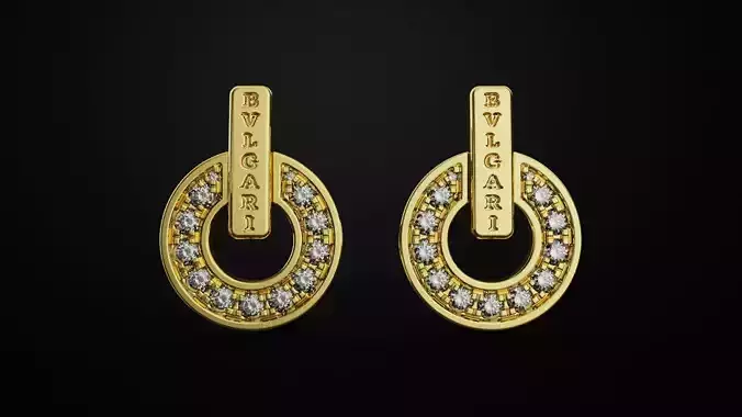 earrings pair of gold with diamonds