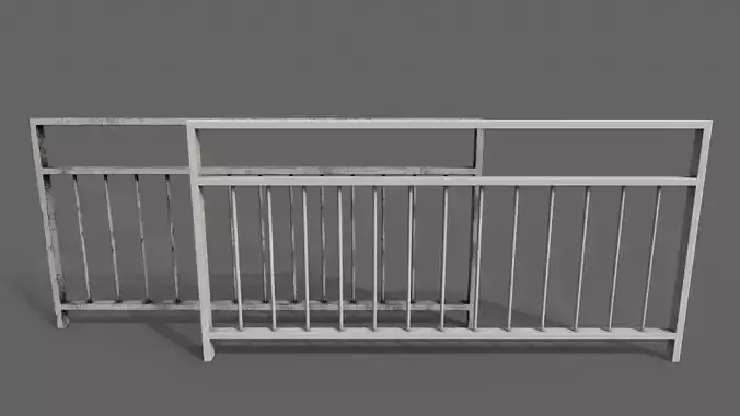 PBR Pedestrian Guard Rail White V3