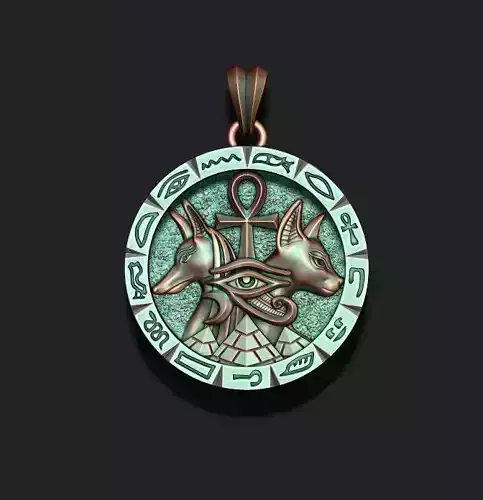 Anubis Bastet pendant 3D print model