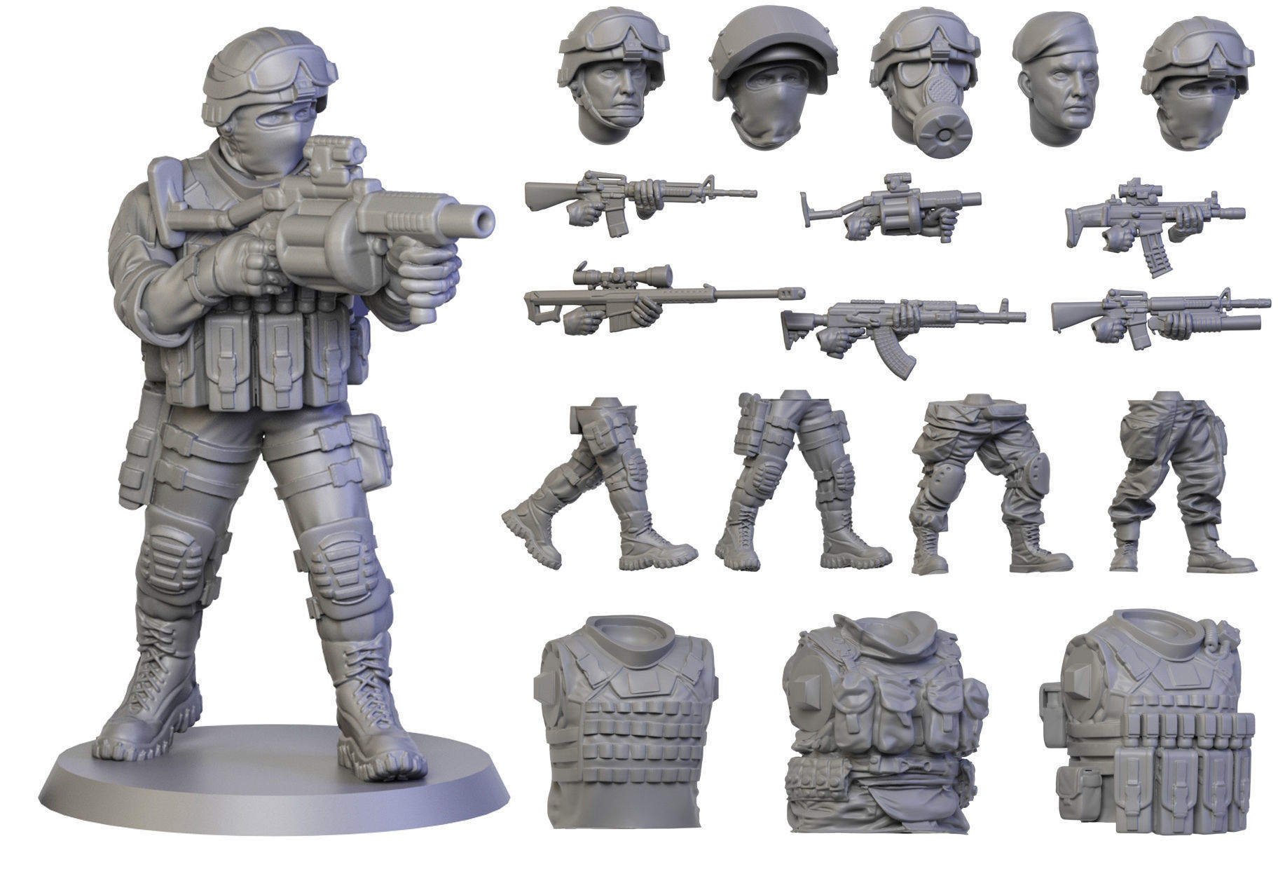 Soldiers Constructor  3D print model_1