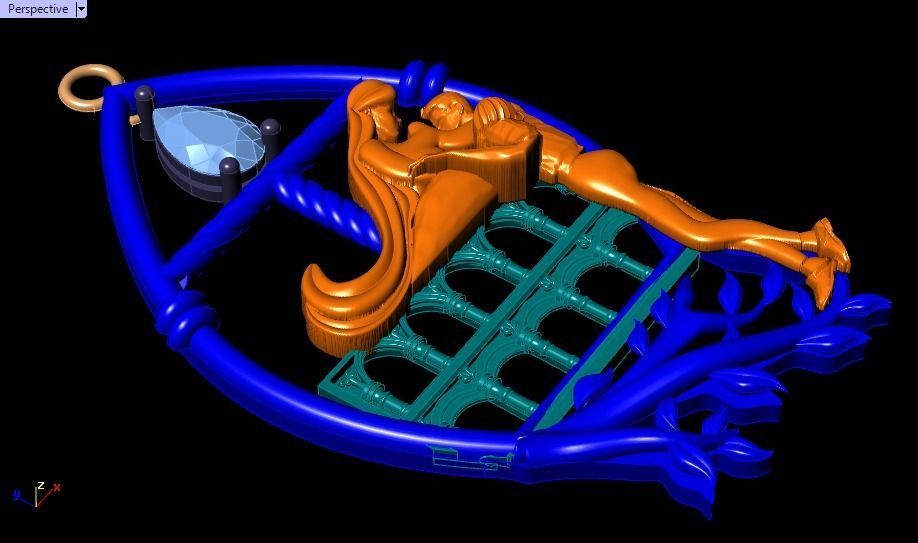 Romeo and Juliet  pendant -original design 3D print model_31