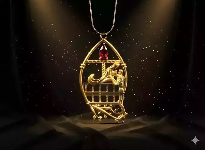 Romeo and Juliet  pendant -original design