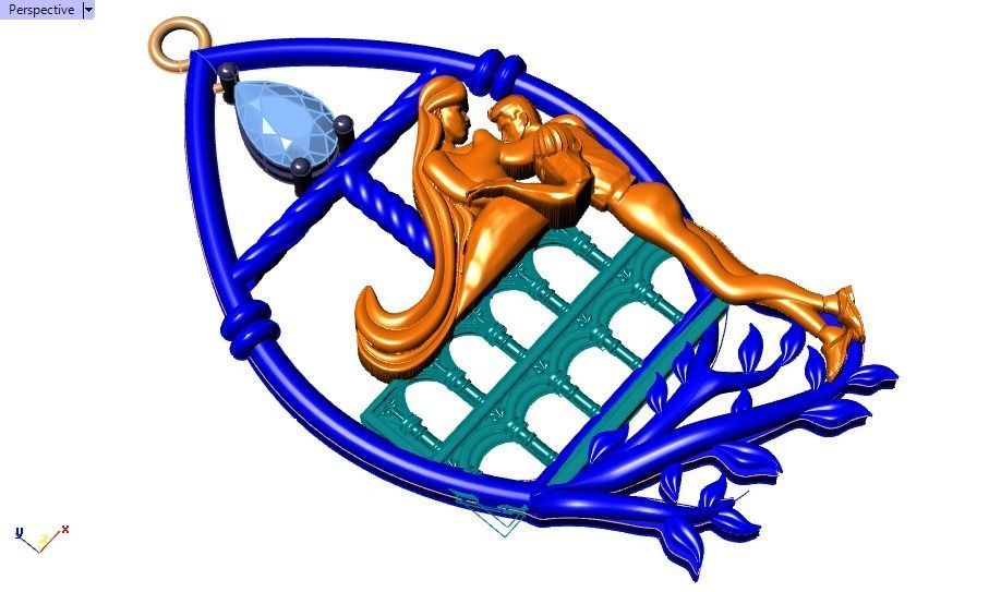 Romeo and Juliet  pendant -original design 3D print model_13