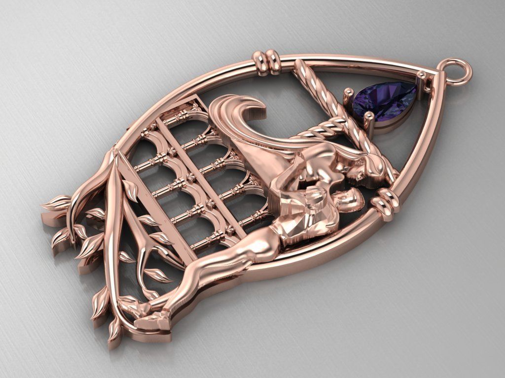 Romeo and Juliet  pendant -original design 3D print model_27