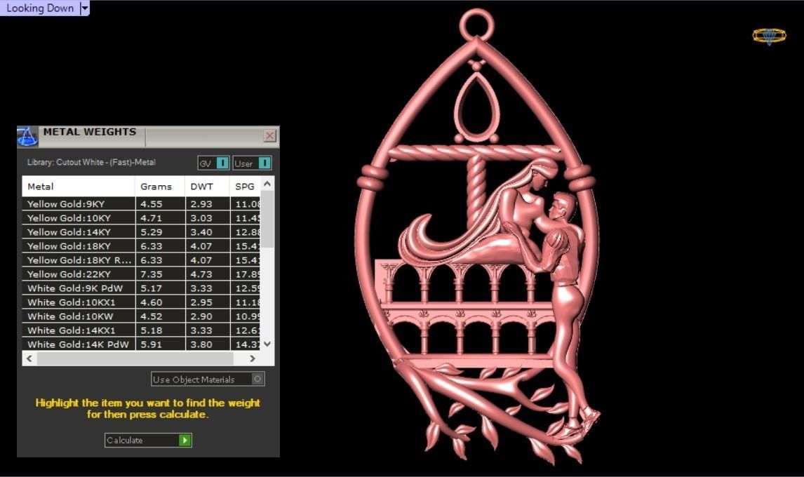 Romeo and Juliet  pendant -original design 3D print model_6