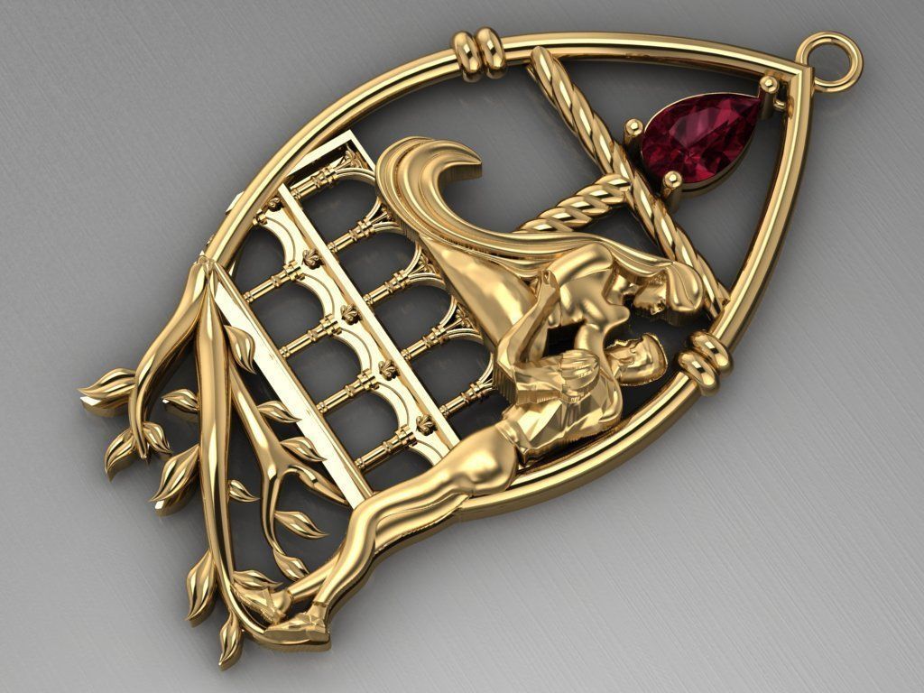 Romeo and Juliet  pendant -original design 3D print model_2