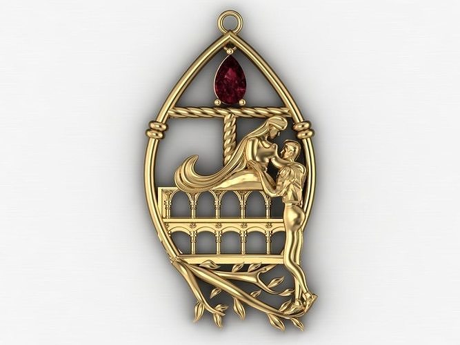 Romeo and Juliet  pendant -original design 3D print model